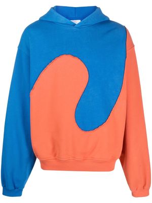 ERL Waves two-tone hoodie - Blue