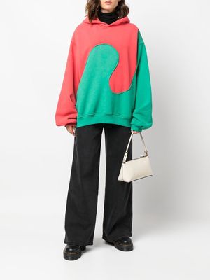 ERL Waves two-tone hoodie - RED GREEN