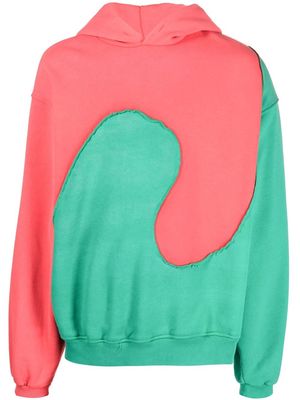 ERL Waves two-tone hoodie - Red