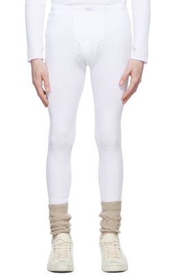 ERL White Cotton Long John Lounge Pants