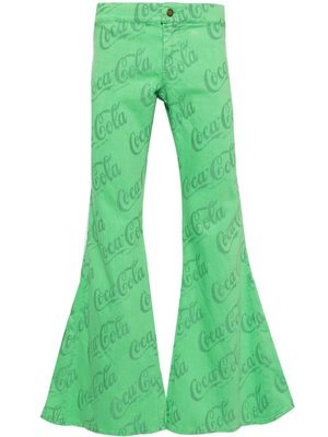 ERL x Coca-Cola mid-rise flared jeans - Green