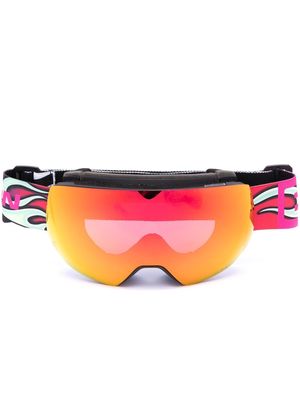 ERL X Salomon flame-print strap ski goggles - Pink