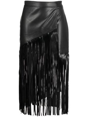 Ermanno Ermanno asymmetrical fringed skirt - Black
