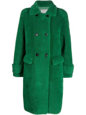 Ermanno Ermanno faux-shearling double-breasted coat - Green