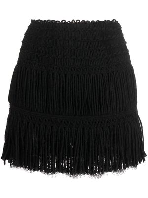 Ermanno Ermanno fringed A-line mini skirt - Black