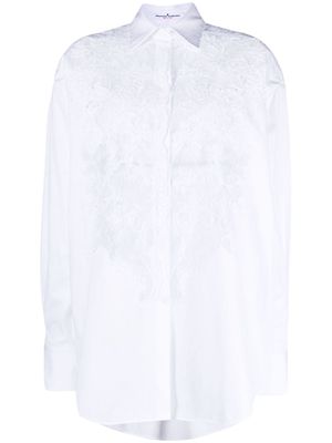 Ermanno Ermanno lace-pattern cotton shirt - White