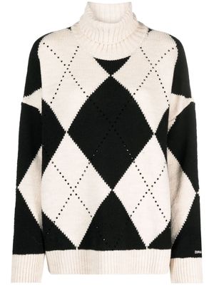 ERMANNO FIRENZE argyle-knit wool-blend jumper - Black