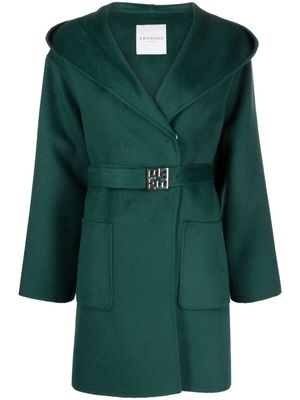ERMANNO FIRENZE belted hooded coat - Green