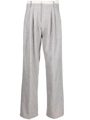 ERMANNO FIRENZE contrast-trim wide-leg trousers - Grey