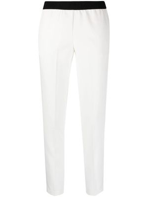 ERMANNO FIRENZE contrasting-waist slim-fit trousers - White