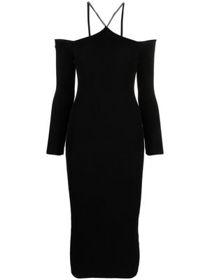 ERMANNO FIRENZE crystal-embellished off-shoulder dress - Black