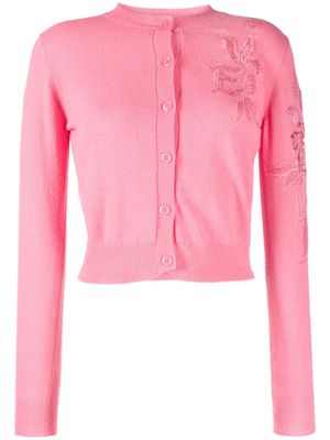 ERMANNO FIRENZE embroidered button-up cardigan - Pink