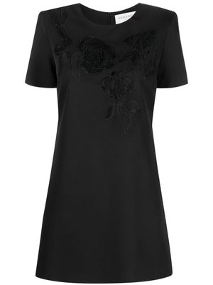 ERMANNO FIRENZE embroidered crew-neck minidress - Black