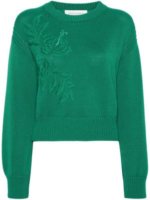 ERMANNO FIRENZE floral-embroidered jumper - Green