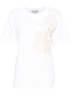 ERMANNO FIRENZE floral-embroidered T-shirt - White