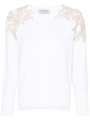 ERMANNO FIRENZE floral-lace jumper - White