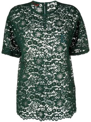 ERMANNO FIRENZE floral-lace short-sleeve T-shirt - Green