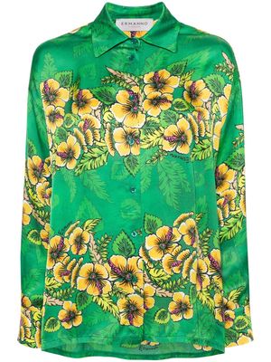 ERMANNO FIRENZE floral satin shirt - Green