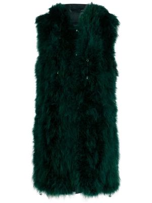 ERMANNO FIRENZE hooded feather gilet - Green