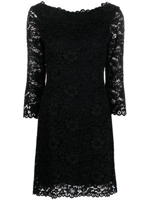 ERMANNO FIRENZE lace-embroidered fitted dress - Black