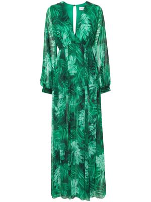 ERMANNO FIRENZE leaves-print maxi dress - Green