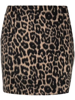 ERMANNO FIRENZE leopard-print mini skirt - Brown