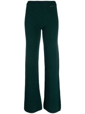 ERMANNO FIRENZE logo-embroidered flared knitted trousers - Green