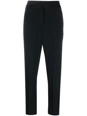 ERMANNO FIRENZE logo embroidered waistband trousers - Black