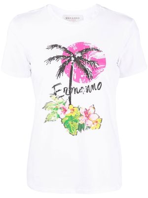 ERMANNO FIRENZE logo-print cotton T-shirt - White
