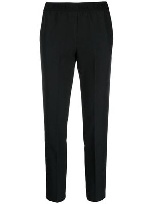 ERMANNO FIRENZE logo-waistband slim-cut trousers - Black