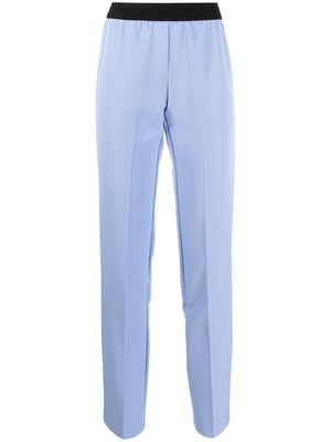 ERMANNO FIRENZE logo-waistband slim-fit trousers - Blue