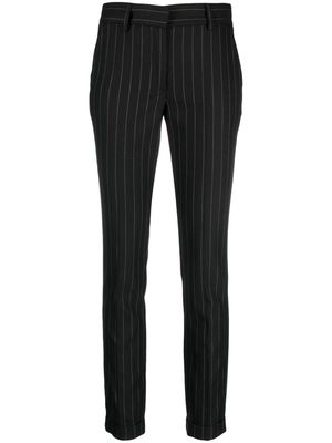 ERMANNO FIRENZE pinstripe-pattern slim-cut trousers - Black