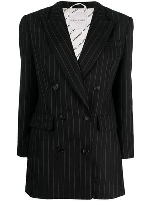 ERMANNO FIRENZE pinstriped double-breasted blazer - Black
