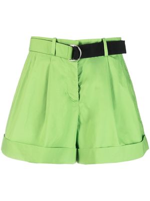 ERMANNO FIRENZE pleat-detailing mini shorts - Green