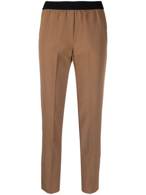ERMANNO FIRENZE pressed crease slim-legged trousers - Brown