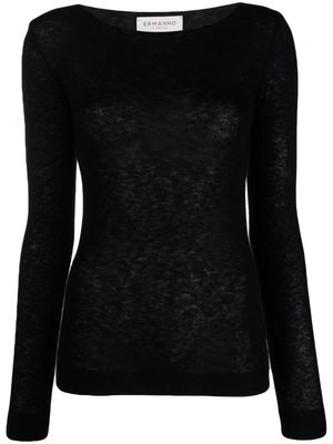 ERMANNO FIRENZE round-neck knitted jumper - Black
