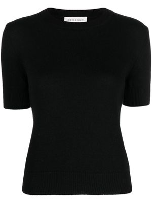ERMANNO FIRENZE short-sleeve knitted top - Black