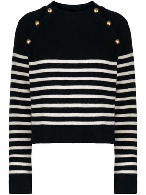 ERMANNO FIRENZE stripe-pattern wool-blend jumper - Blue