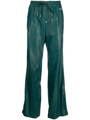ERMANNO FIRENZE wide-leg faux-leather track pants - Green
