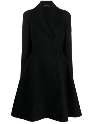 Ermanno Scervino A-line double-breasted wool coat - Black