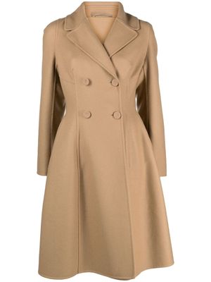 Ermanno Scervino A-line double-breasted wool coat - Brown