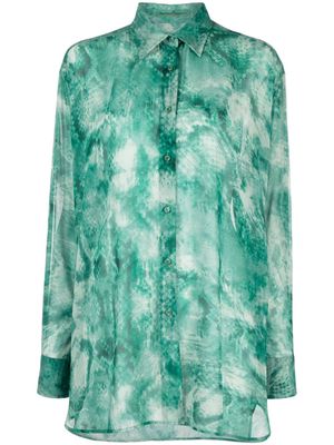 Ermanno Scervino abstract-pattern print long-sleeve shirt - Green