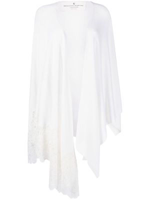 Ermanno Scervino asymmetric cashmere card-coat - White