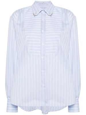 Ermanno Scervino bee-embellished striped shirt - Blue