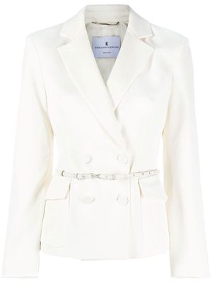 Ermanno Scervino belted double-breasted blazer - White