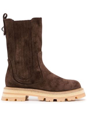Ermanno Scervino Biker leather ankle boots - Brown