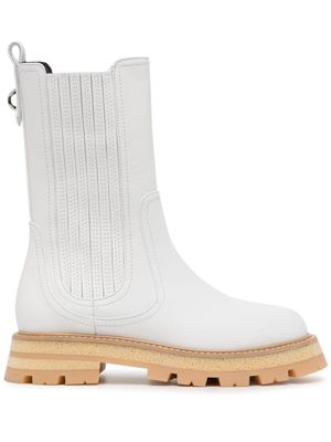 Ermanno Scervino Biker leather ankle boots - White