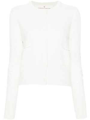 Ermanno Scervino broderie-anglaise cashmere cardigan - White