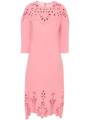 Ermanno Scervino broderie-anglaise crepe dress - Pink