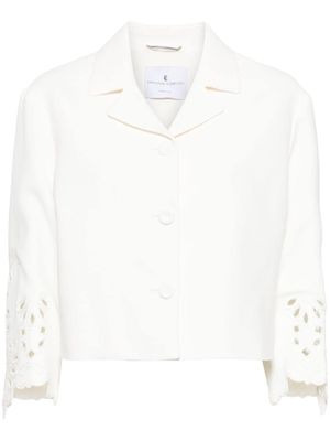 Ermanno Scervino broderie anglaise cropped jacket - White